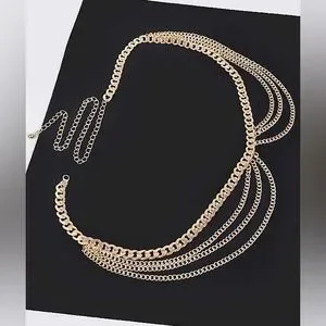 Chunky Draped Chain Adjustable Statement Belt Accessories | Chunky Draped Chain Adjustable Statement Belt  main image 3